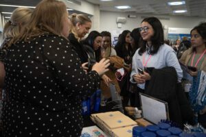 Students and graduates getting expert advice from employers at STEM Women Careers Event